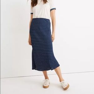Madewell Midi Slip Skirt in Polka Dot